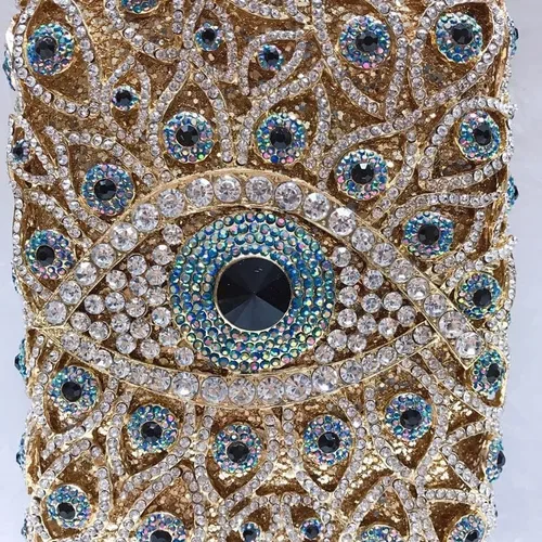 Miniatura 4 de TJLSS - Bolsa de noche con diamantes de cristal para fiesta, vestido de novia, bolsa de mano con diamantes para mujer, bolsa de hombro para cóctel