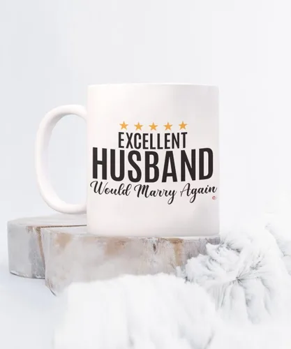Miniatura 3 de ODDITEES Taza de café divertida con texto en inglés «Excellent Husband Would Marry Again», 11 onzas, color blanco