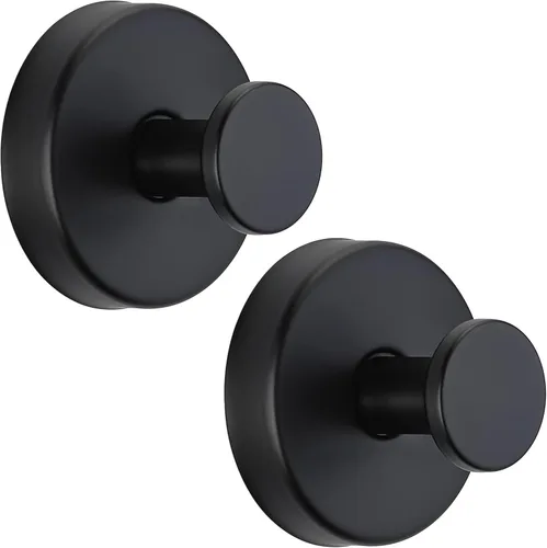 Miniatura 14 de Ganchos de ventosa para ducha sin taladro, ganchos de baño para toallas, batas, esponja vegetal montables en paredes de baño, cocina, vidrio, Negro