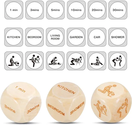 Miniatura 6 de Dados de aniversario para parejas, novio, marido, novia, esposa, dados divertidos para adultos, dados traviesos para parejas, regalos Birtdhay
