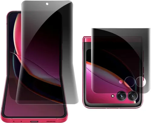 Protector de pantalla interior antirreflejo antiespía para Moto Razr 2025/Moto Razr 2024 Privacidad Mate Exterior Protector de Pantalla Suave