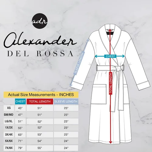 Miniatura 6 de Alexander Del Rossa - Bata larga de invierno de vellón cálido para mujer, bata de baño larga suave y acogedora