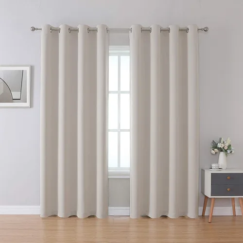 Miniatura 26 de Fire Retardant Blackout Curtains, Grommet Top, NFPA 701 Certified Flame Resistant Drape, Room Darkening for Dorm/Classroom, 2 Panels, Navy Blue