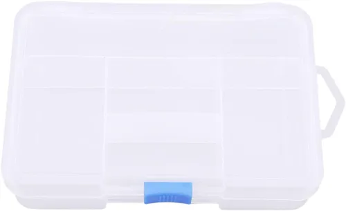 Miniatura 12 de Heyiarbeit Caja de almacenamiento de componentes, 10 rejillas de plástico fijas para componentes electrónicos, cajas de herramientas, color blanco