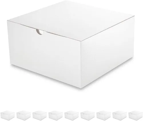 Miniatura 19 de PACKQUEEN Cajas de regalo de Navidad color dorado champán, paquete de 10 unidades de 6 x 6 x 4 pulgadas, cajas de regalo pequeñas con tapas, cajas
