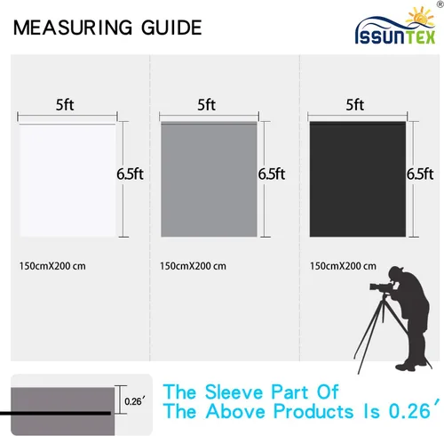 Miniatura 6 de ISSUNTEX Telón de Fondo Gris de 5 x 6.5 pies, Estudio Fotográfico, Pantalla Plegable de Alta Densidad para Fotografía de Video y Televisión