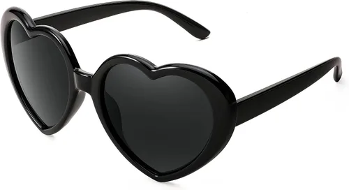 FEISEDY Gafas de sol polarizadas en forma de corazón de gran tamaño vintage de moda amor anteojos para mujeres UV400 B2337