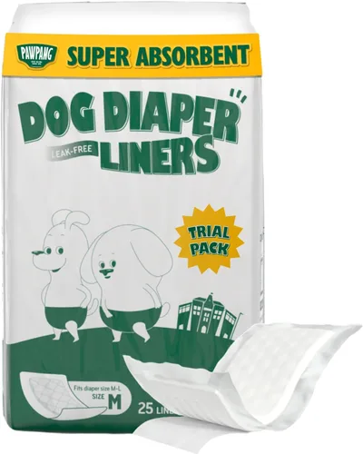 Miniatura 15 de PAWPANG Forros desechables para pañales para perros machos y hembras, 100 unidades, 5 opciones de tamaño, insertos de pañales para perros que se