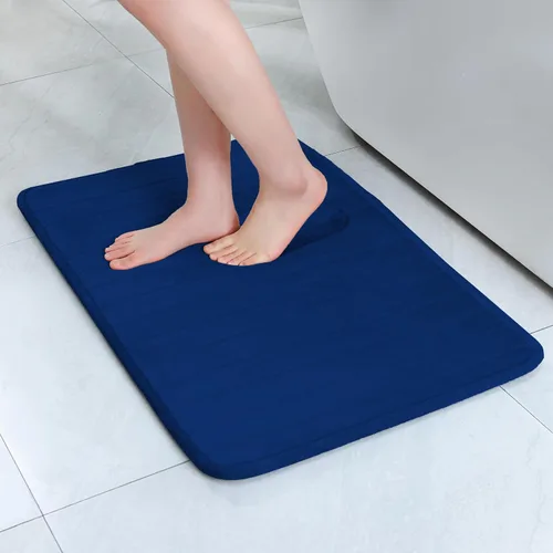 Miniatura 18 de SWEMSTAR Alfombra de baño de espuma viscoelástica con alfombra de inodoro, tapete de baño absorbente de agua para suelo de baño, antideslizante