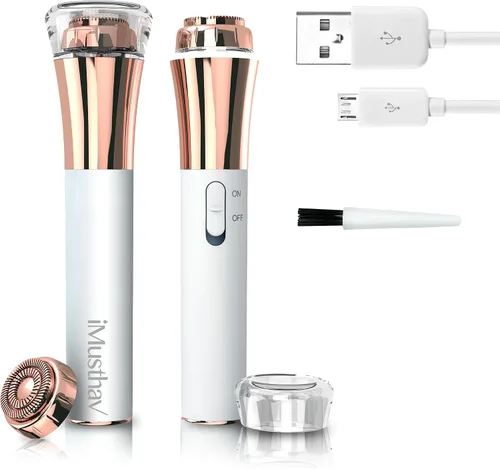 Miniatura 13 de Depilación facial para mujeres, removedor de vello facial eléctrico sin dolor e impecable, afeitadora facial y recortadora para labio superior