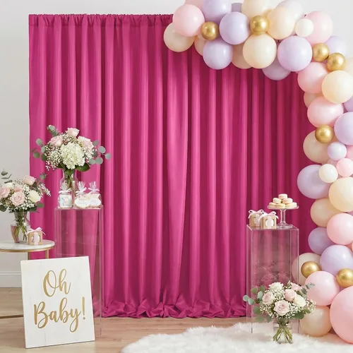 Miniatura 67 de Cortinas de Telón de Fondo Blanco de 2 Paneles 5 x 1,5 m de Poliéster, Telón de Fondo para Fotografía, Cortinas para Decoración de Fondo de Boda