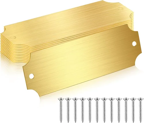 Miniatura 9 de Yaocom 12 Piezas Placas de Identificación Grabadas Láser Cepillado Placa de Metal Sólido Placa Personalizada en Blanco Etiqueta de Nombre