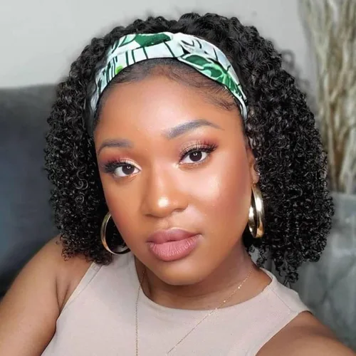 Miniatura 19 de Aiterina Peluca con Diadema de Cabello Humano Ombre con Mechas Rizado Peluca de Cabello Humano Pelugas con Diadema para Mujeres Negras Sin Encaje