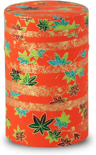 Miniatura 24 de NOREN Lata para Té Japonesa de Hojalata (Papel Yuzen Washi - Oboro Sakura/Rosa), Tamaño de 7.06 oz/Fabricado en JAPÓN con Tapa Interior Incluida