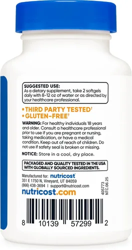 Miniatura 4 de Nutricost Krill Oil 0.03 onzas; 60 softgels líquido, Omega-3 Epa-Dha, 1