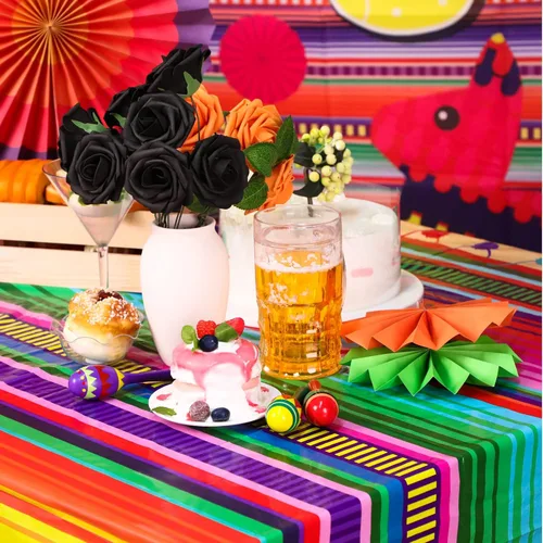 Miniatura 4 de Pancarta de fondo de fotografía con temática mexicana y Cinco de Mayo impreso de plástico para cabina de fotos mexicana, 51 x 86.6 pulgadas