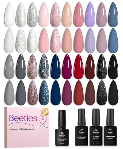 Miniatura 11 de beetles colección “Fantasyland” - Esmaltes en gel permanentes, de 20 colores, pastel, rosa brillante, morado, azul marino, verde y con brillantina