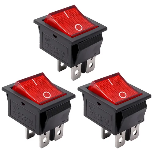 Miniatura 5 de mxuteuk Interruptor basculante momentáneo (ENCENDIDO) - Apagado de palanca DPST Power 4 Pin AC 250V 6A 125V 10A, uso para coche, barco