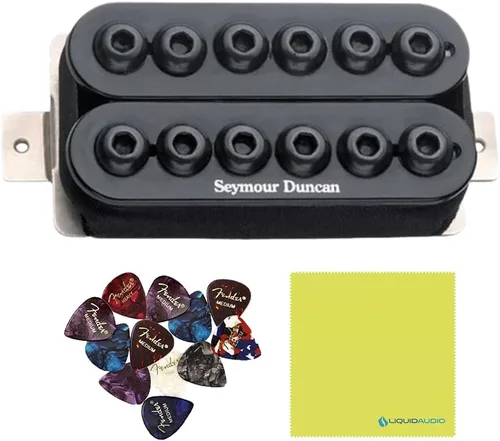 Seymour Duncan 11102-31-B Invader™ - Paquete de humbuckers pasivos agresivos con 12 púas de guitarra y paño de pulido Liquid Audio | Bundle w/