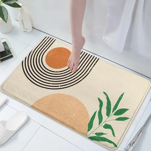 Miniatura 5 de Alfombra Tapete de Baño Abstracta Boho de Mediados de Siglo - Alfombra de Baño de Goma Antideslizante Absorbente Suave para Bañera Ducha Lavabos