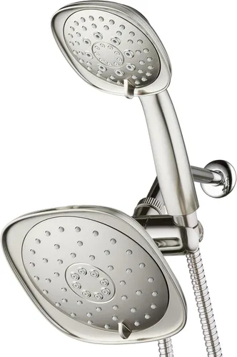 Miniatura 9 de AquaDance - Combo de cabezas de ducha de alta presión, gigantes, de 7.3 pulgadas, con cromado de lujo, una fija y otra manual. Manguera de acero