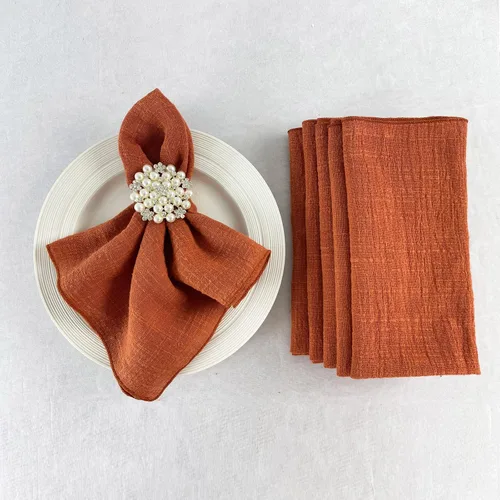 Miniatura 5 de Servilletas de tela de gasa de estopilla, paquete de 6 servilletas de 16 x 16 pulgadas, 100% algodón suave natural, para bodas, fiestas, familia