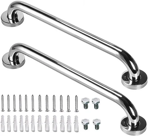 Munzong Balance - Barra de agarre de ducha de acero inoxidable de 16 pulgadas, paquete de 2 barras de ducha para baño, barandilla de seguridad
