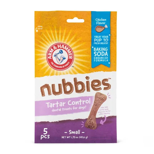 Miniatura 2 de Arm & Hammer for Pets Nubbies Golosinas Dentales Bicarbonato de sodio Calcio Nubbed Texture Scrubs Placa Tartar Sabor Pollo Refresca el Aliento