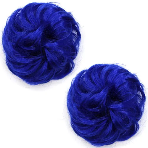Miniatura 18 de 2 piezas de extensión de cabello desordenado de moño rizado ondulado con banda de goma elástica para coleta de caballo (144T613)