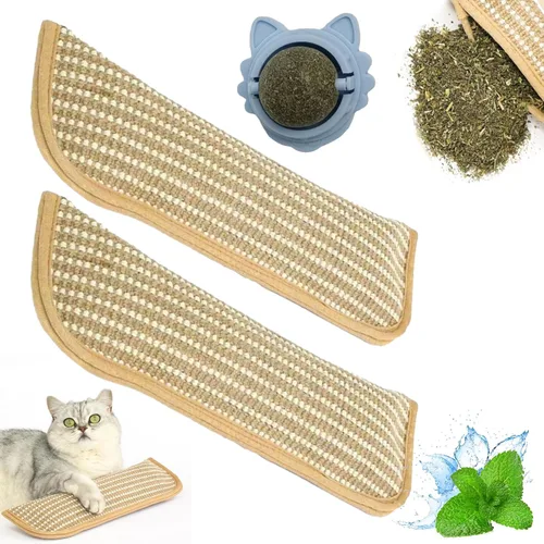 Miniatura 9 de Juguete interactivo para masticar hierba gatera, almohada de sisal para gatos, tejido natural, con hierba gatera orgánica de 6000 mg, rascador