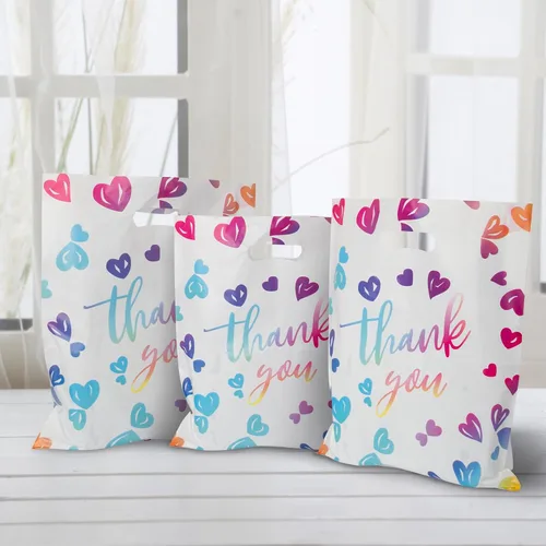 Miniatura 6 de WAKAKO 100 bolsas de agradecimiento pequeñas para negocios, 2.36 mil, mercancía, compras, venta al por menor, para fiesta, ropa, regalo
