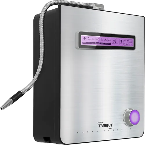 Tyent Ionizador de agua Turbo Edge 9 - Sistema de filtración dual - Purificación de agua mejorada con hidrógeno - Ajustes de pH ajustables con modo
