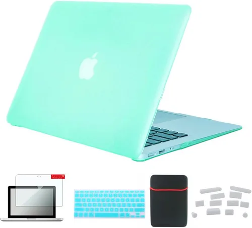 Miniatura 24 de Pack 5 en 1 de carcasa para MacBook Air, de Se7enline, de plástico duro, tacto suave, con protector de teclado de silicón, protector de pantalla
