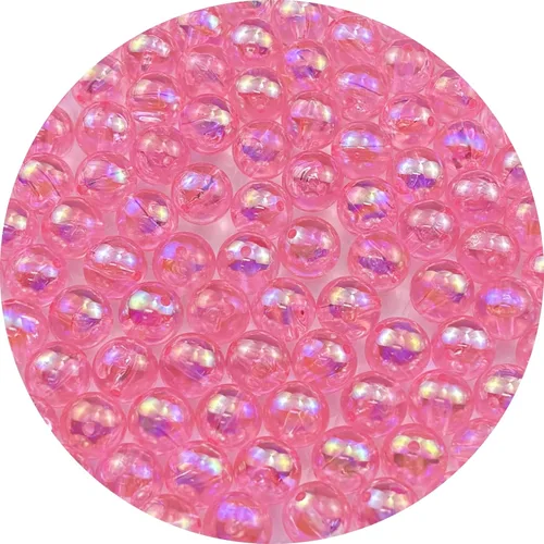 Miniatura 96 de 2000 cuentas redondas acrílicas de 0.157 pulgadas (0.157 in), cuentas espaciadoras de colores AB con agujero para bricolaje, pulseras, collares
