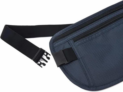 Miniatura 93 de DAITET Cinturón de dinero, soporte para pasaporte, cartera de viaje oculta segura con bloqueo RFID, riñonera encubierta (negro), Negro, Rfid