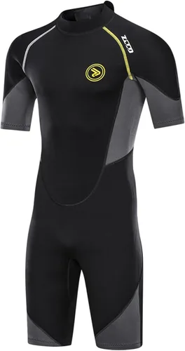 Miniatura 9 de ZCCO - Traje de neopreno premium para hombre, 1.5/3 mm, cremallera en la espalda, corto, para pesca submarina, snorkel, surf, canotaje, traje