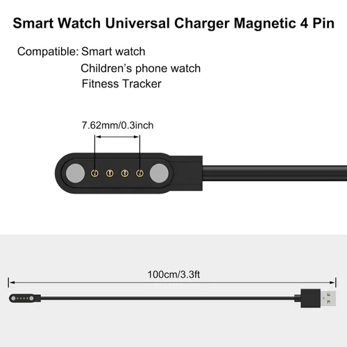 Miniatura 4 de Meliya Cable de carga magnético de repuesto para auriculares de conducción ósea, cable de carga USB para interfaz de 4 pines Auriculares