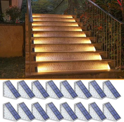 Miniatura 10 de NIORSUN Luces solares, impermeabilidad IP67, encendido/apagado automáticos, para escalones exterior, escalera, patio, porche, puerta delante, acera