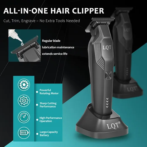 Miniatura 5 de Recortadora de barba para hombre, todo en uno, con esfera de precisión, peluquería facial de alta calidad, base de recarga USB, inalámbrica