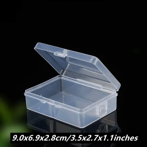 Miniatura 4 de Caja de almacenamiento rectangular de 3 piezas con tapas con bisagras, 3.5 x 2.7 x 1.1 pulgadas, contenedores de almacenamiento de plástico
