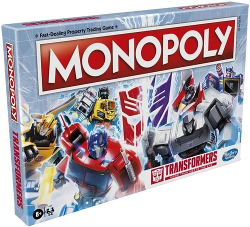 Monopoly: Transformers Edition - Juego de mesa para 2 a 6 jugadores, niños de 8 años en adelante, incluye fichas Autobot y Decepticon