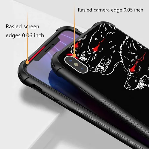 Miniatura 4 de Funda compatible con iPhone Xs, diseño de plexiglás X para niños y hombres, diseño de lobo malo, a prueba de golpes, antiarañazos, para iPhone X/Xs