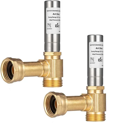 Miniatura 8 de Paquete de 2 pararrayos de martillo de agua, lavadora 3/4 absorbe golpes y reduce el ruido, lavadora de lavandería, válvula de golpeo, manguera
