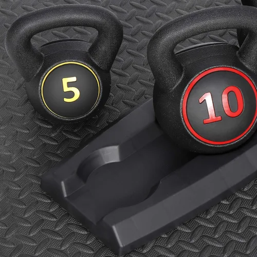 Miniatura 3 de Juego de pesas rusas de 3 piezas con estante de almacenamiento para entrenamiento cruzado, entrenamiento de artes marciales mixtas, ejercicio