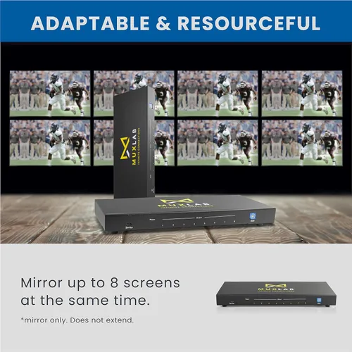 Miniatura 5 de MuxLab Divisor HDMI 1x8 1 en 8 salidas 4K a 60 Hz 4:4: 4 HDR HDMI 2.0 HDCP 2.2 TrueHD Dolby Atmos DTS:X Uso con monitor HDR 4K