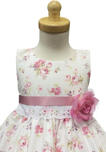 Miniatura 3 de Lito - Vestido de Pascua para niñas, vestido de Pascua con estampado floral de algodón, vestido de primavera de algodón