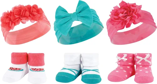 Miniatura 73 de Hudson Baby Conjunto de regalo de diadema y calcetines para niña Flor azul marino rosa