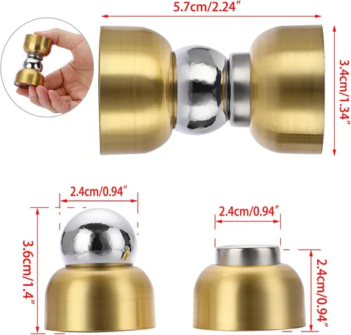 Miniatura 3 de Sumnacon 2 mini topes de puerta de acero inoxidable, potente tope magnético de puerta con tornillos, soporte de puerta resistente para dormitorio