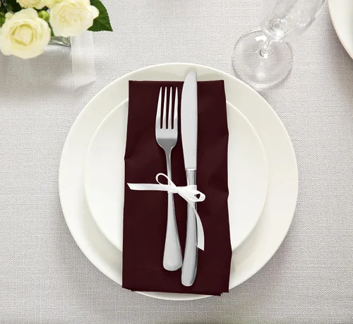 Miniatura 6 de Utopia Kitchen Servilletas de tela burdeos [12 unidades, 18 x 18 pulgadas] mezcla de algodón absorbente, lavables y reutilizables, para cenas