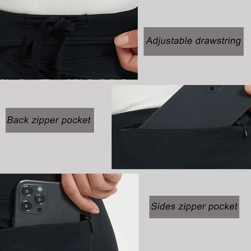 Miniatura 6 de NOOYME Falda pantalón de 28 pulgadas para mujer con 3 bolsillos, modesta, longitud hasta la rodilla, atlética, midi